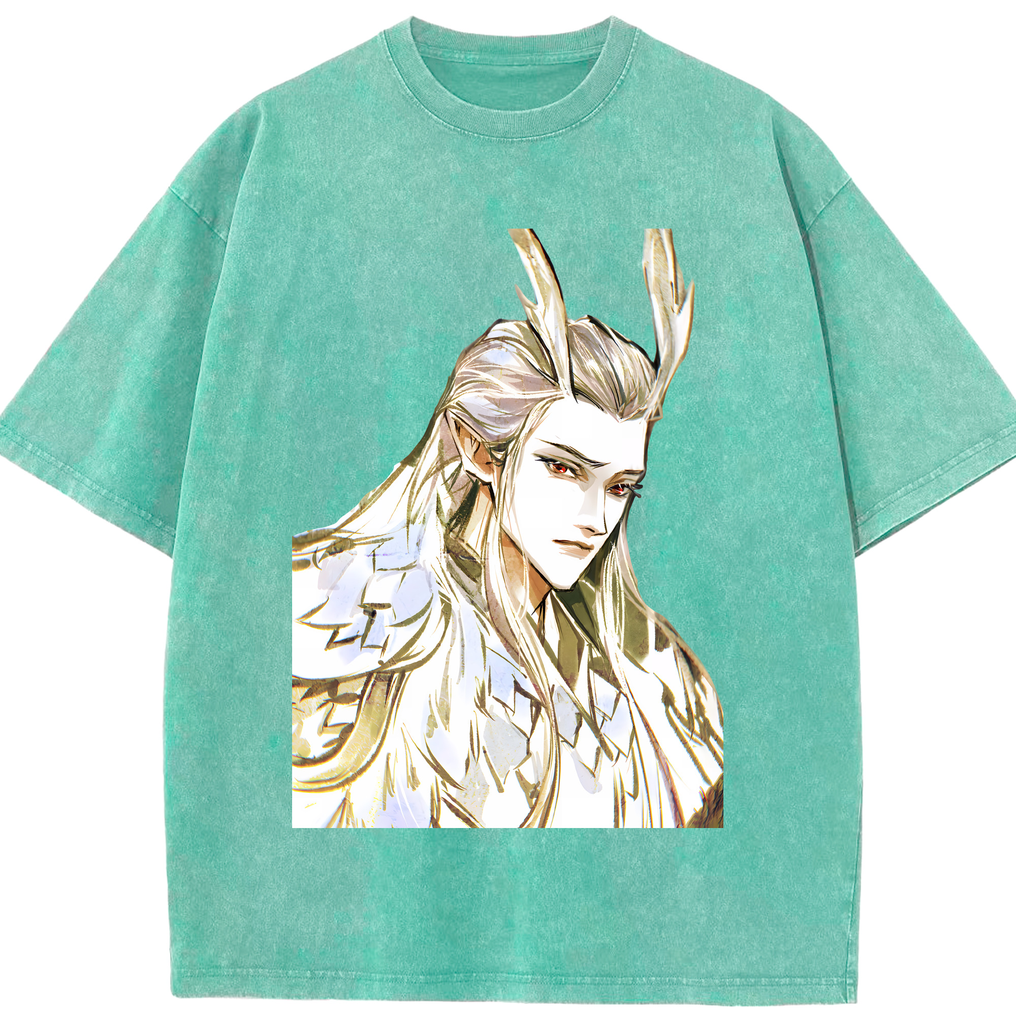 （画像用） Ne Zha 2 ナタ 魔童の大暴れ 綿100% ヴィンテージ風 半袖Tシャツ（フロントプリント）